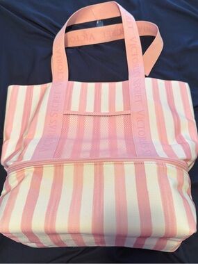 Victoria's Secret Canvas Tote with built in insulated pocket